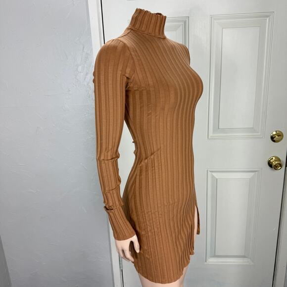 Reformation Brown Ribbed Mini Dress - Picture 5 of 7